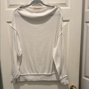 We The Free White Crew Neck Sweater Relaxed Fit